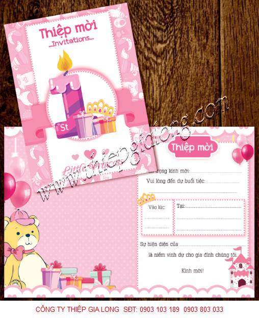thiệp mời thôi nôi 