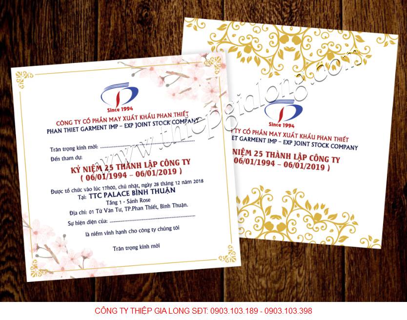 thiệp mời kỷ niệm ngày thành lập công ty