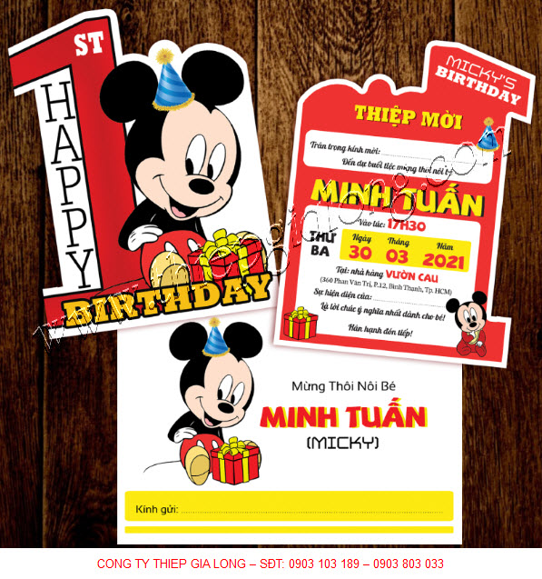 thiệp mời thôi nôi tuổi chuột