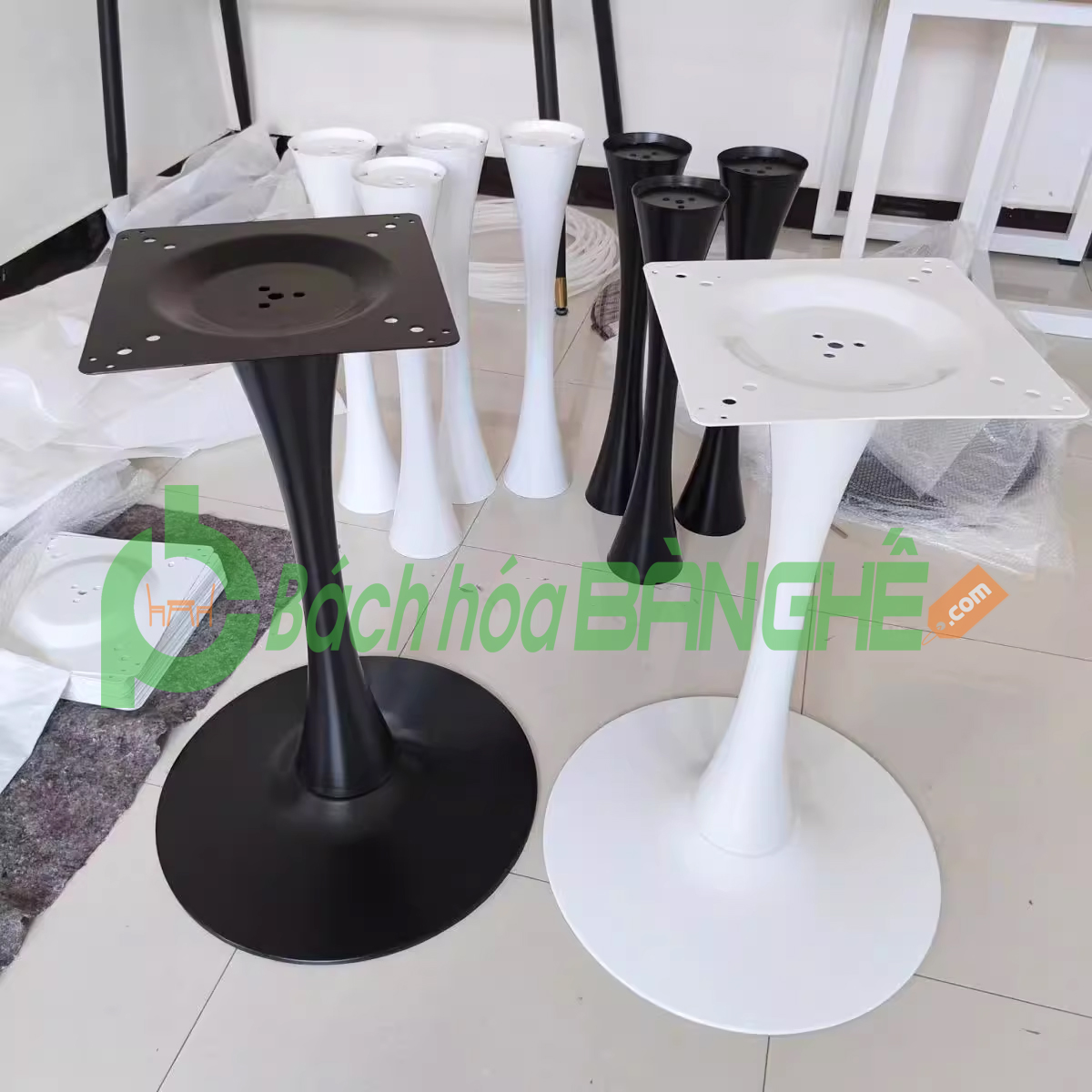 Chân bàn cafe, chân bàn decor Tulip màu trắng đen CLM7 Chân bàn cafe, chân bàn decor Tulip màu trắng đen CLM7