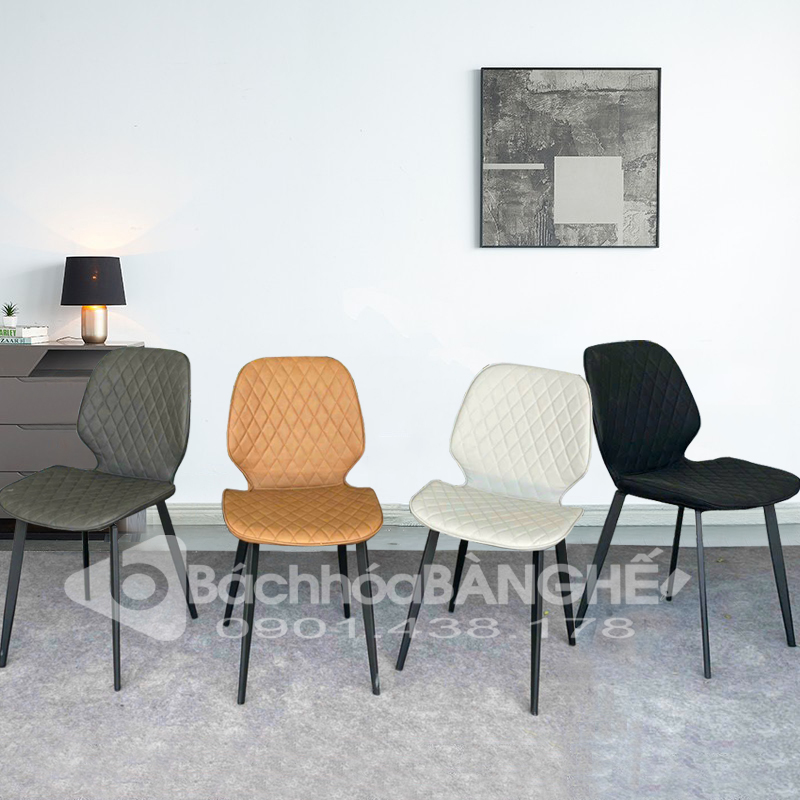 Ghế da phòng ăn, tiếp khách Nordic trám GLM160 Ghế da phòng ăn, tiếp khách Nordic trám GLM160